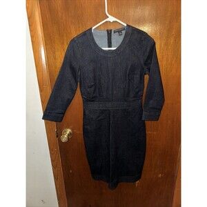 Banana Republic Women’s Blue Denim Jean Midi Long Sleeve Dress Size 0